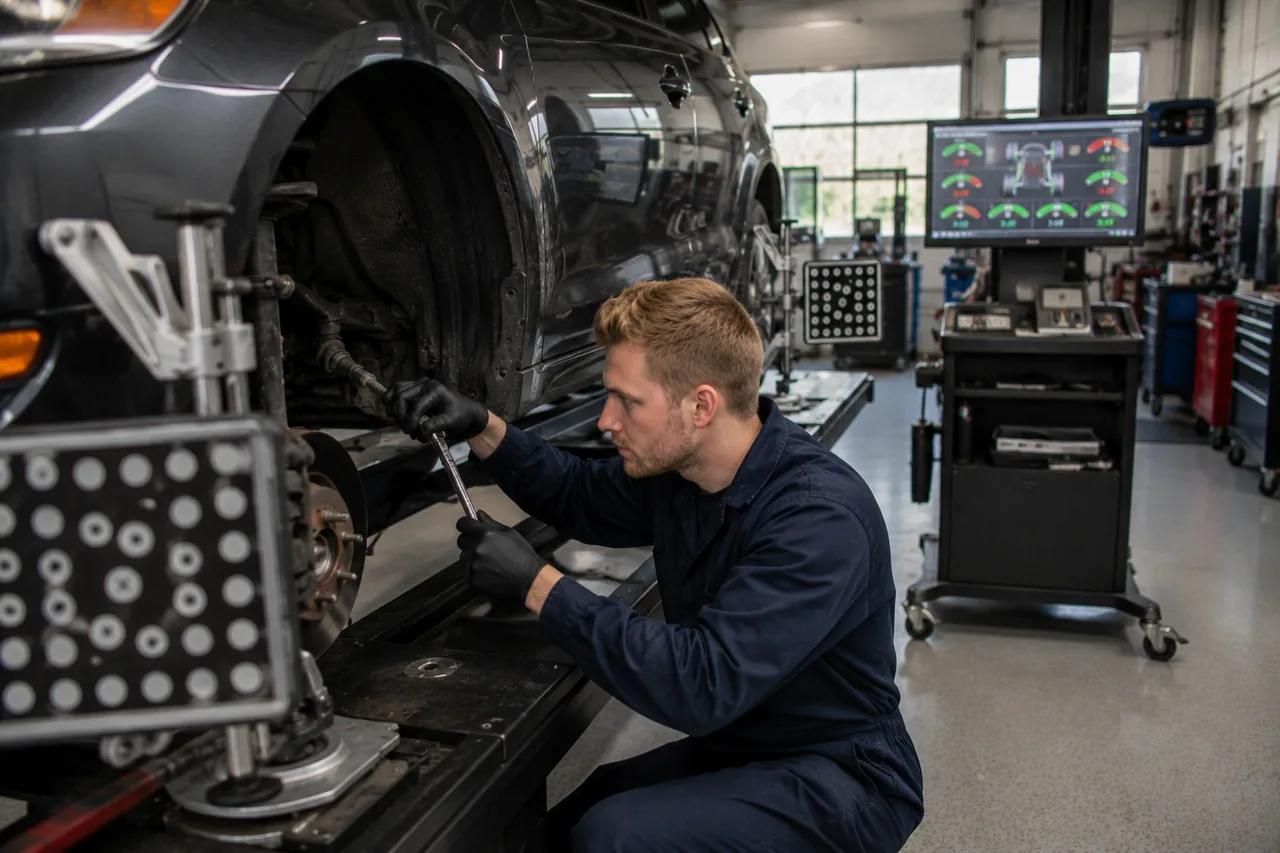 Wheel alignment service at Big O Tires Burnaby